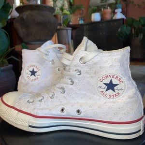 High top converse with star print
